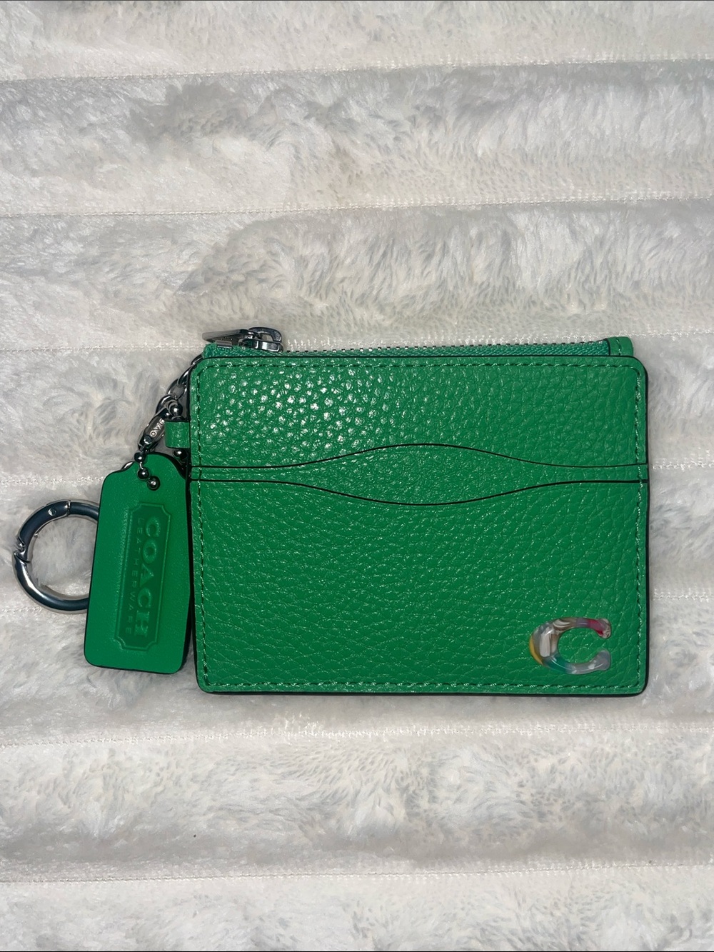 NWOT Coach- Coachtopia Wavy Zip Card Case Kelp Green